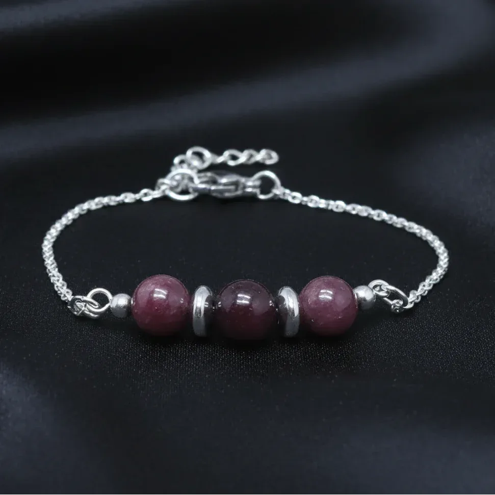 Bracelet en Spinelle rouge