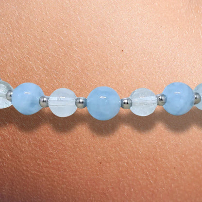 Bracelet en Aigue-Marine et Topaze
