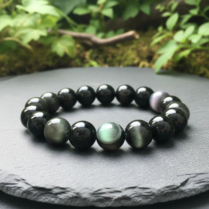 Bracelet en Obsidienne Œil Céleste 12mm