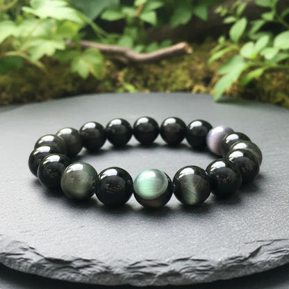 Bracelet en Obsidienne Œil Céleste 12mm