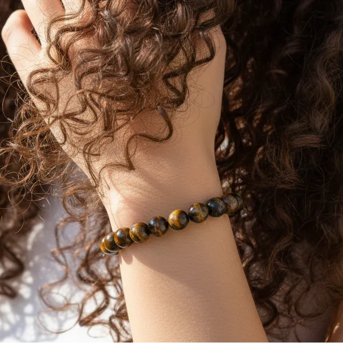 Bracelet en Œil de Tigre 8mm