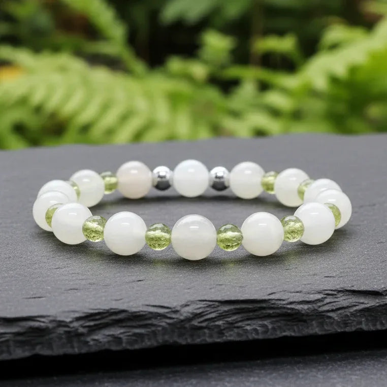 Bracelet en Péridot et Pierre de Lune