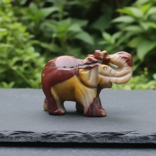 Eléphant en Jaspe Mookaïte 40g (PRGFL346-71) - ENAE Minéraux