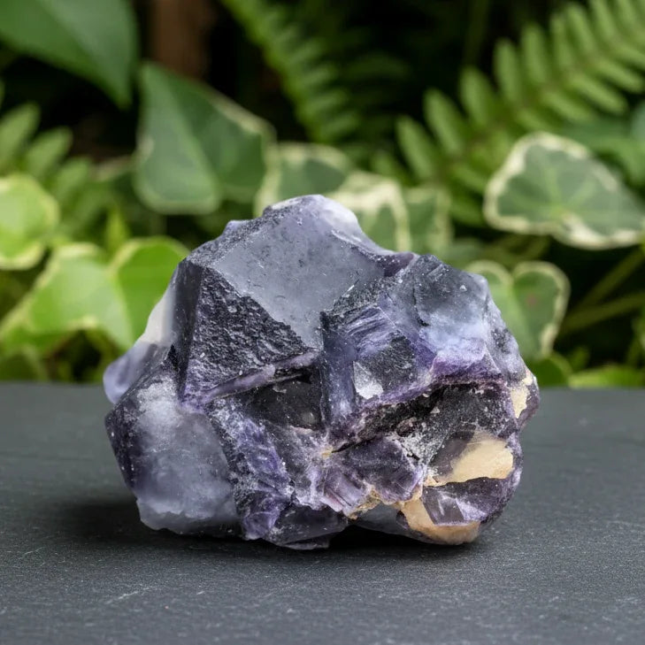 Fluorite violette foncée brute 157g (MB403)