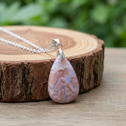 Pendentif en Agate Cotton Candy ou Rosetta (PE2052)