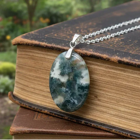 Pendentif en Agate mousse (PE2095)