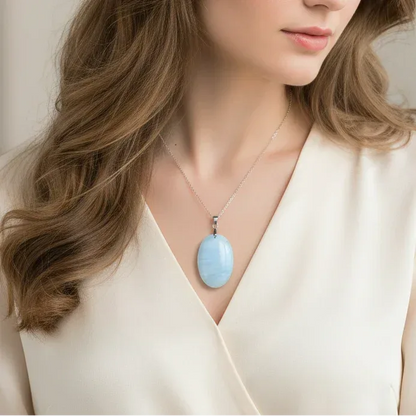 Pendentif en Aragonite bleue (PE2072)