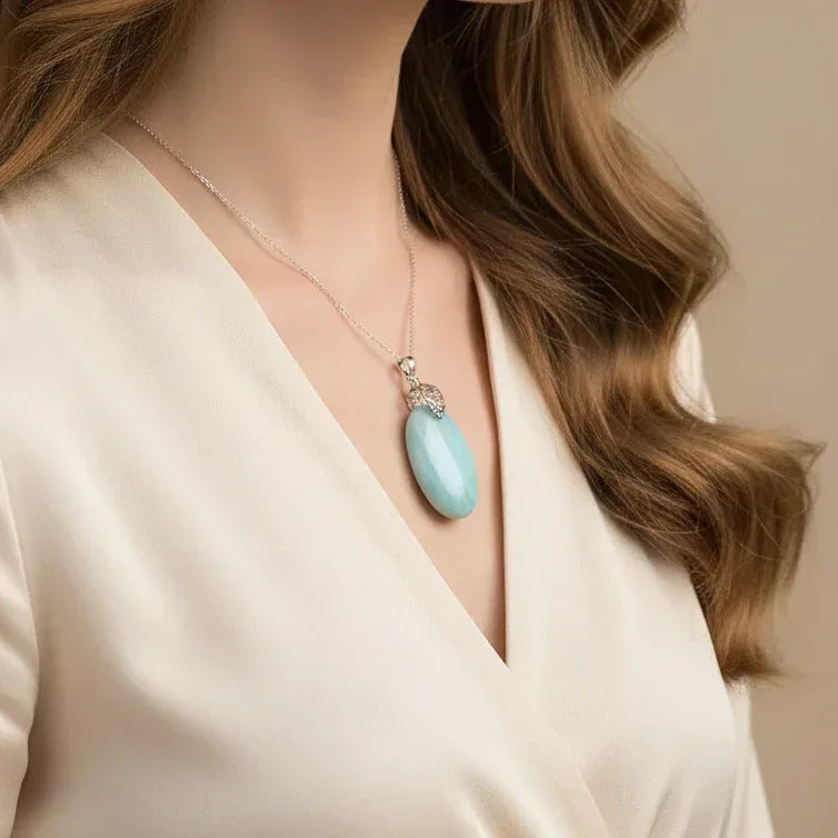 Pendentif en Aragonite bleue (PE2087)