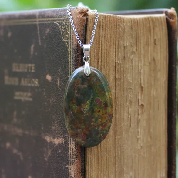 Pendentif en Jaspe Héliotrope (PE1498)