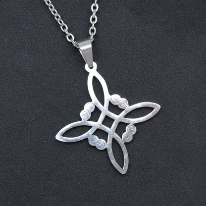 Pendentif Nœud de sorcière en acier inoxydable - ENAE Minéraux