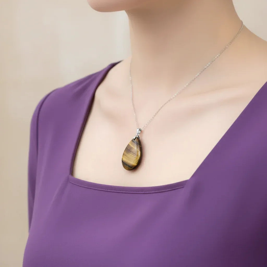 Pendentif biface en Œil de Tigre (PE2091)