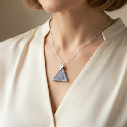 Pendentif Œil de la Providence en Pierre de Lune (PE2078)