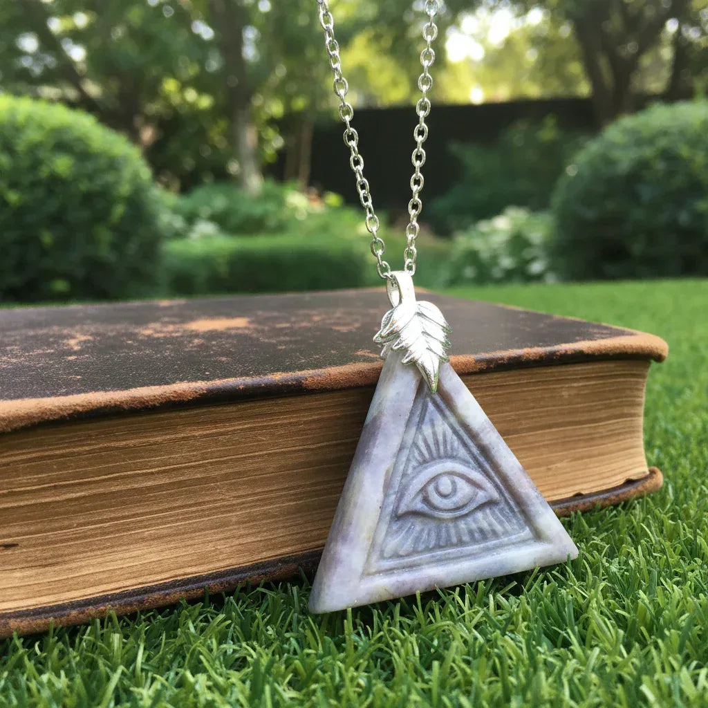 Pendentif Œil de la Providence en Pierre de Lune (PE2078)