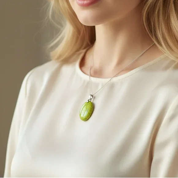 Pendentif en Opale verte (PE2059)