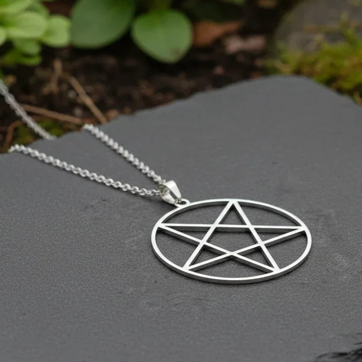 Pendentif Pentacle en acier inoxydable - ENAE Minéraux