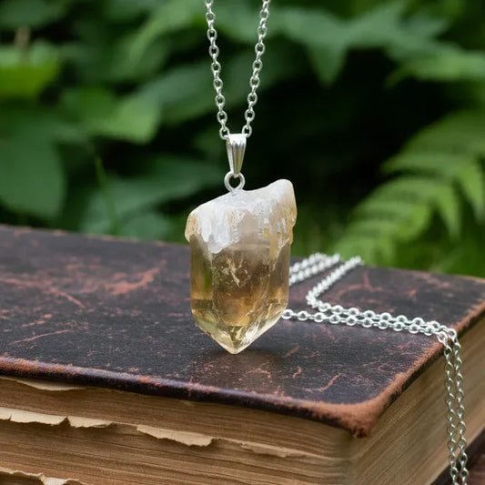 Pendentif en pointe de Citrine brute (PE2067)