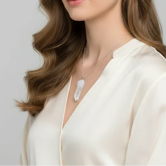 Pendentif en pointe brute de Cristal de Roche (PE2070)