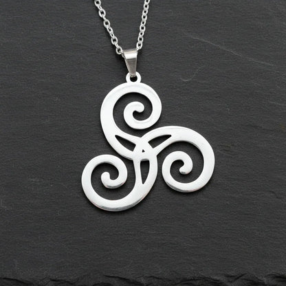 Pendentif Triskèle en acier inoxydable - ENAE Minéraux