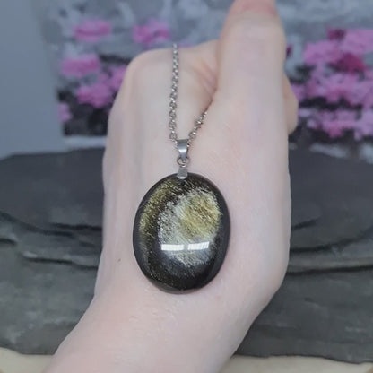 Pendentif en Obsidienne dorée (PE2136)