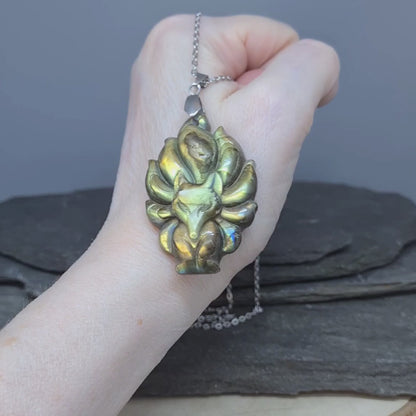 Pendentif Renard en Labradorite (PE1279-2)