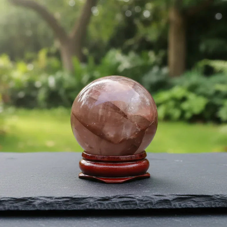 Sphère en Quartz hématoïde 104g (PRGFL752) - ENAE Minéraux