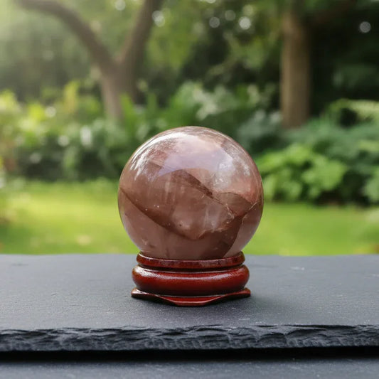 Sphère en Quartz hématoïde 104g (PRGFL752) - ENAE Minéraux