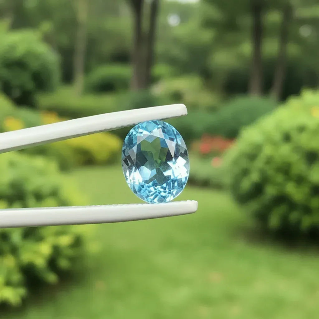 Topaze bleue gemme facettée (PGF744)